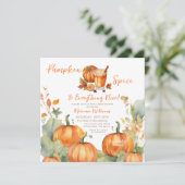 Pompoen Spice Herfst Baby shower Boho Sinaasappel Kaart (Staand voorkant)