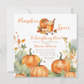 Pompoen Spice Herfst Baby shower Boho Sinaasappel Kaart (Voorkant)