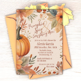 Pompoen Spice Herfst Baby shower Boho Sinaasappel  Kaart