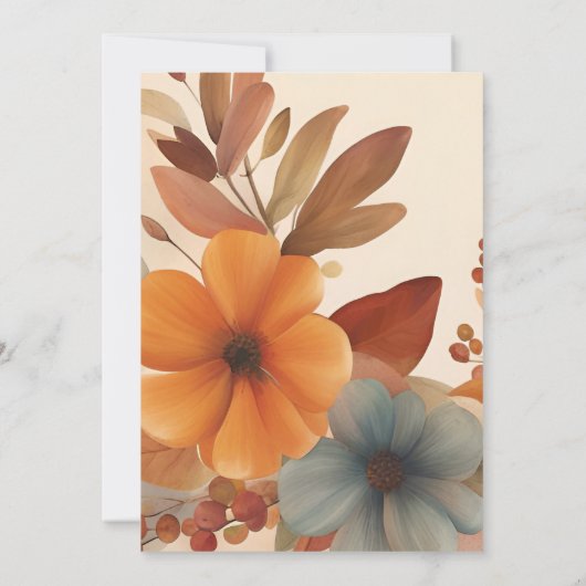 Pompoen Spice Herfst Baby shower Boho Sinaasappel  Kaart (Achterkant)