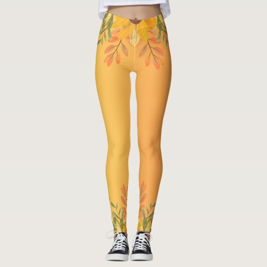 Pompoen Spice Herfst Herfst Oogst Thanksgiving Din Leggings (Voorkant)