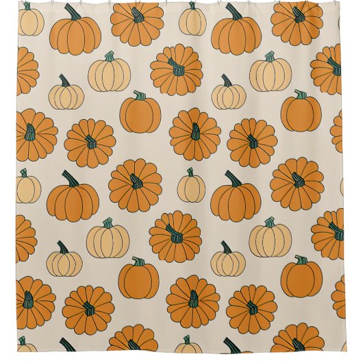 Pompoen Spice Herfst Herfst Oogst Thanksgiving Douchegordijn (Voorkant)