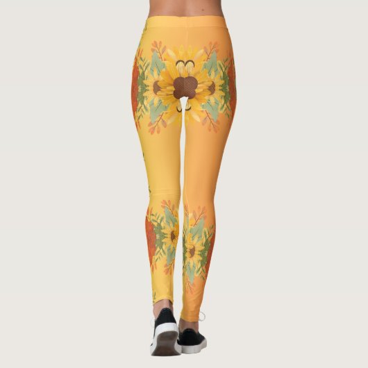 Pompoen Spice Herfst Herfst Oogst Thanksgiving Leggings (Achterkant)