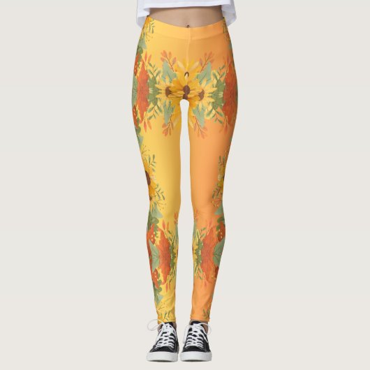 Pompoen Spice Herfst Herfst Oogst Thanksgiving Leggings (Voorkant)