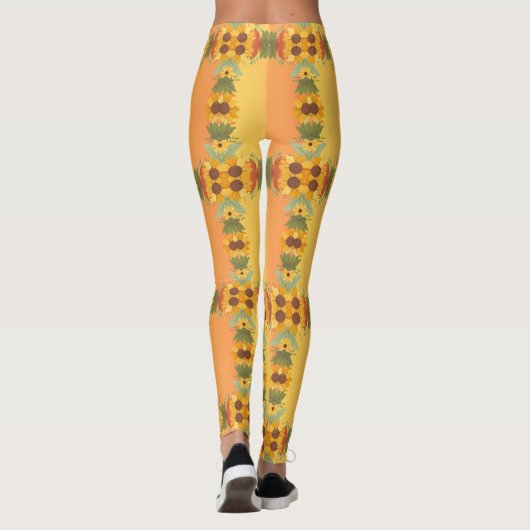 Pompoen Spice Herfst Herfst Oogst Thanksgiving Leggings (Achterkant)