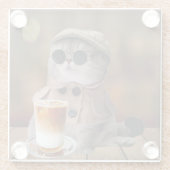 Pompoen Spice Herfst Kat Glas Onderzetter (Achterkant)