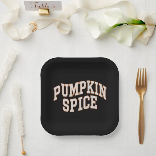 Pompoen Spice Herfst Shirt Thanksgiving Papieren Bordje (Huwelijk)