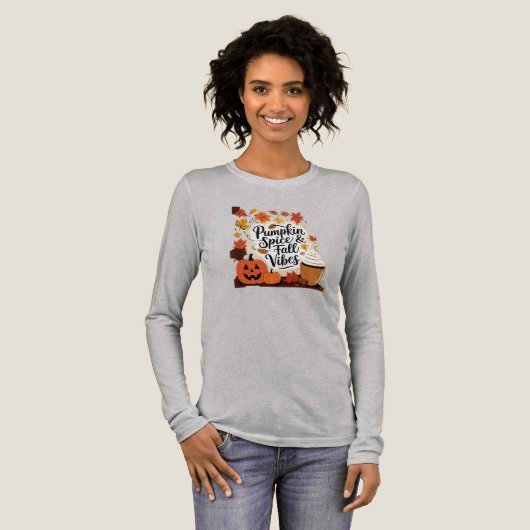 Pompoen Spice & Herfst Vibes Tri-Blend Shirt (Voorkant)
