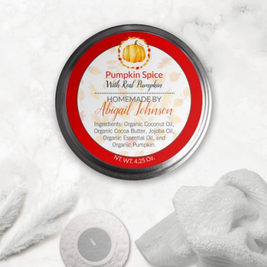 Pompoen Spice Homemade Body Butter of Jelly Label