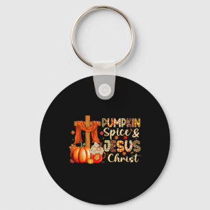 Pompoen Spice Jesus Christ Thanksgiving Autumn Fal Sleutelhanger