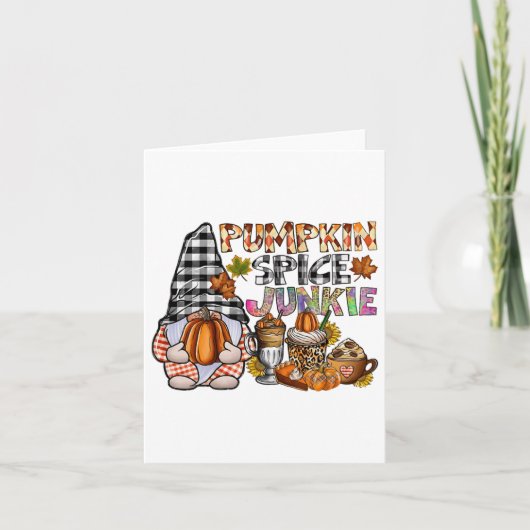 Pompoen Spice Junkie Gnomes Herfst Herfst Thanksgi Kaart (Voorkant)