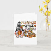 Pompoen Spice Junkie Gnomes Herfst Herfst Thanksgi Kaart (Gele Bloem)