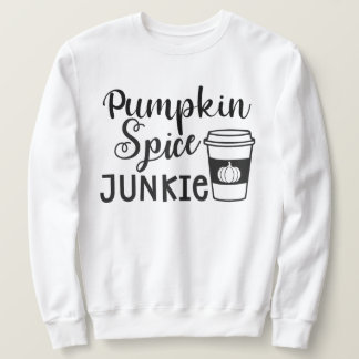 Pompoen Spice Junkie met herfstbladeren en pompoen Trui