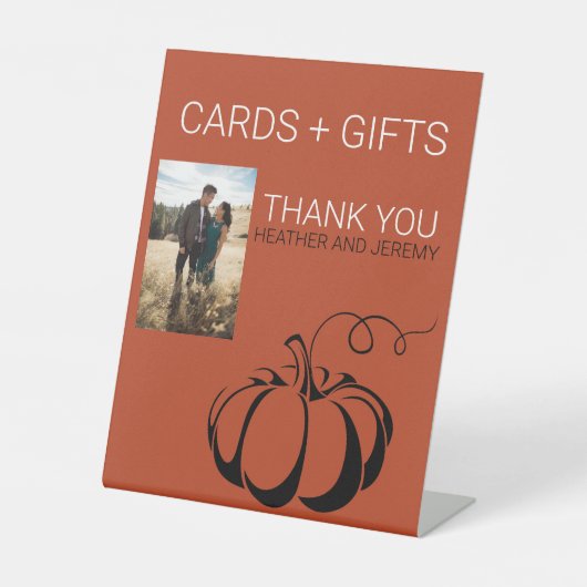 Pompoen Spice Kaarten en geschenken Reclamebord Met Voetstuk (Voorkant)