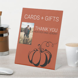 Pompoen Spice Kaarten en geschenken Reclamebord Met Voetstuk