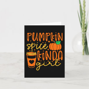 Pompoen Spice Kinda Meisje Herfst Herfst Seizoen V Kaart