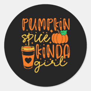 Pompoen Spice Kinda Meisje Herfst Herfst Seizoen V Ronde Sticker