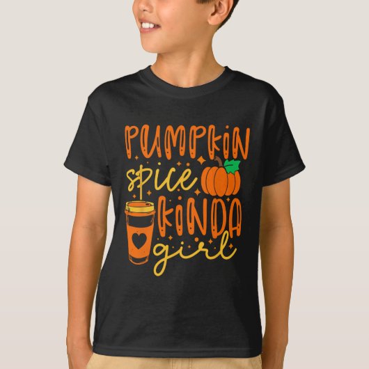 Pompoen Spice Kinda Meisje Herfst Herfst Seizoen V T-shirt (Voorkant)