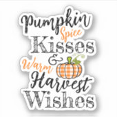 Pompoen Spice Kisses Sticker (Voorkant)