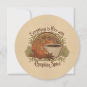 Pompoen Spice Koffie en Vrienden Feest Kaart (Voorkant)