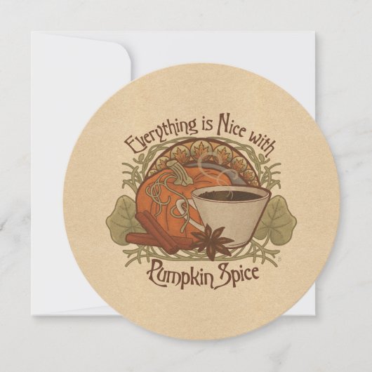 Pompoen Spice Koffie en Vrienden Feest Kaart (Voorkant)