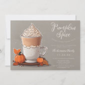 Pompoen Spice Koffie Thanksgiving Diner Kaart (Voorkant)