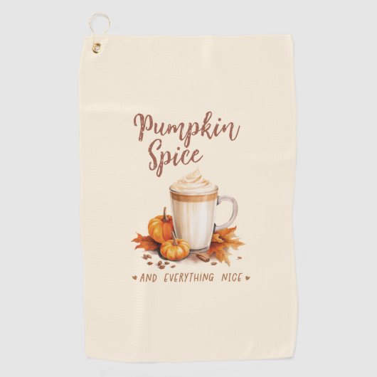 Pompoen Spice - Late & Herfst Bladerwerk Golfhanddoek (Voorkant)