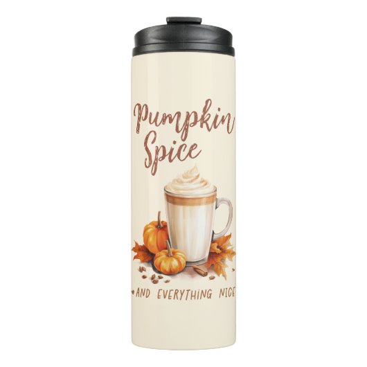 Pompoen Spice - Late & Herfst Bladerwerk Thermosbeker (Voorkant)