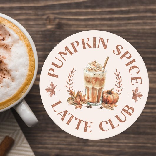 Pompoen Spice Latte Club Herfst Herfst Ronde Kartonnen Onderzetter