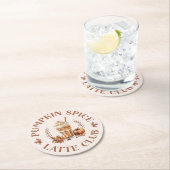 Pompoen Spice Latte Club Herfst Herfst Ronde Kartonnen Onderzetter (Insitu)