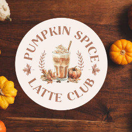 Pompoen Spice Latte Club Herfst Herfst Ronde Sticker