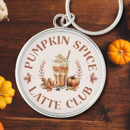 Pompoen Spice Latte Club Herfst Herfst Sleutelhanger