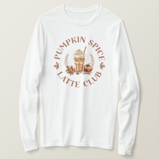 Pompoen Spice Latte Club Herfst Herfst T-shirt (Design voorkant)