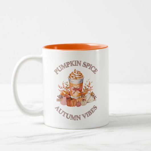 Pompoen Spice Latte Gezellige Herfst Herfst Pompoe Tweekleurige Koffiemok (Links)