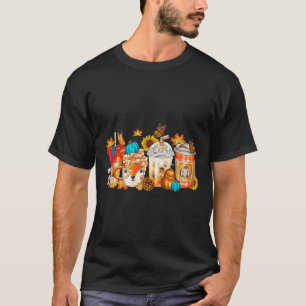 Pompoen Spice Latte Herfst Gezellige Koffie Retro T-shirt