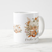 Pompoen Spice Latte Herfst Leaf Floral Grote Koffiekop (Voorkant rechts)