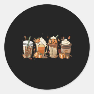 Pompoen Spice Latte Herfst PSL Herfst Koffie Pompo Ronde Sticker