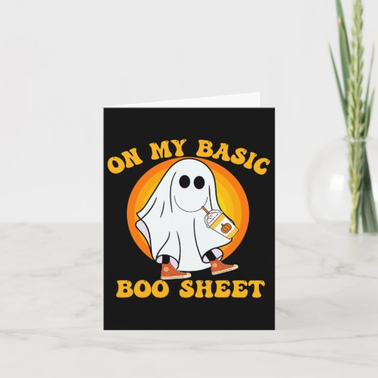 Pompoen Spice Latte Herfst Vibe Halloween Fun Basi Kaart (Voorkant)