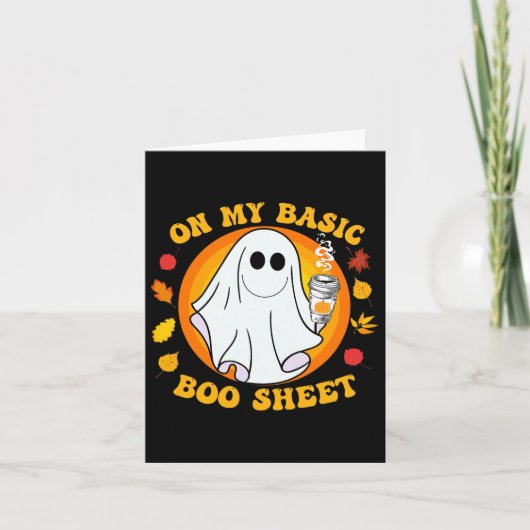 Pompoen Spice Latte Herfst Vibe Halloween Fun Basi Kaart (Voorkant)