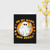 Pompoen Spice Latte Herfst Vibe Halloween Fun Basi Kaart (Gele Bloem)
