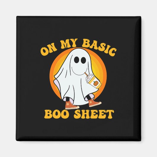 Pompoen Spice Latte Herfst Vibe Halloween Fun Basi Magneet (Voorkant)