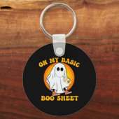 Pompoen Spice Latte Herfst Vibe Halloween Fun Basi Sleutelhanger (Voorkant)