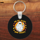 Pompoen Spice Latte Herfst Vibe Halloween Fun Basi Sleutelhanger (Voorkant)