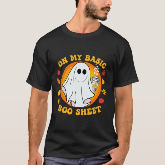Pompoen Spice Latte Herfst Vibe Halloween Fun Basi T-shirt (Voorkant)