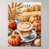 Pompoen Spice Latte Herfstmuur Decor Poster (Voorkant)