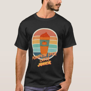 Pompoen Spice Latte Junkie Retro Halloween T-shirt