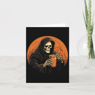 Pompoen Spice Latte Koffie Herfst Halloween Grim R Kaart