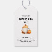 Pompoen Spice Latte Recept Herfst & Thanksgiving Cadeaulabel (Voorkant)