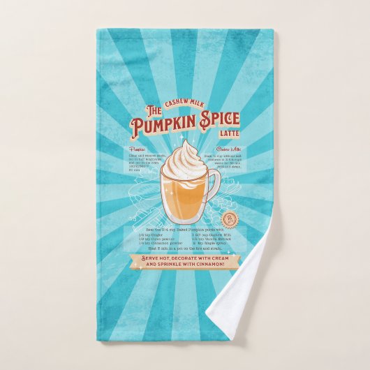 pompoen Spice Latte - Recept Poster Bad Handdoek (Handdoek)