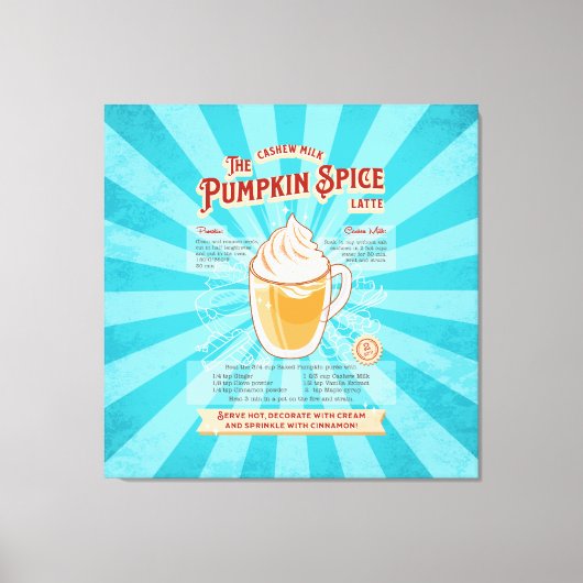 pompoen Spice Latte - Recept Poster Canvas Afdruk (Voorkant)